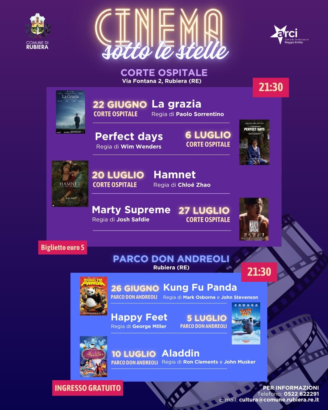 Cinema sotto le stelle – "Aladdin" al Parco Don Andreoli, Rubiera, 10 Luglio 2026