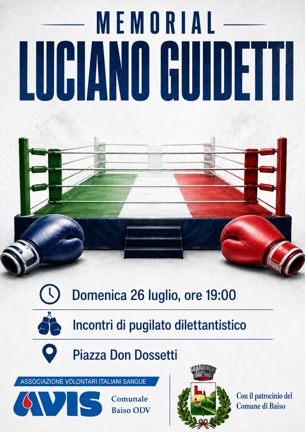 Memorial Luciano Guidetti – Pugilato Dilettantistico, Baiso, 26 Luglio 2026