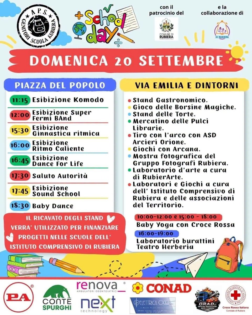 School Day – Centro storico, Rubiera, 20 Settembre 2026
