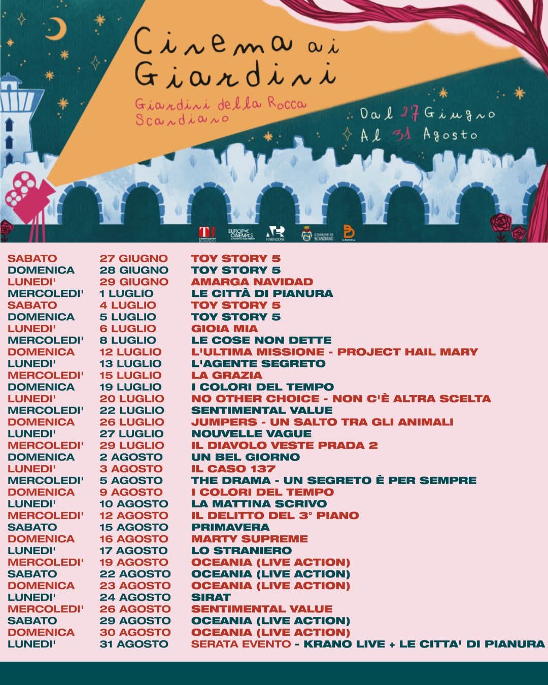 Cinema ai Giardini della Rocca – "Sentimental Value", Scandiano, 26 Agosto 2026