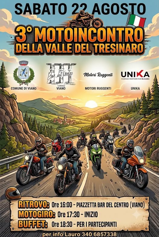 3° Motoincontro della Valle del Tresinaro – Viano, 22 Agosto 2026