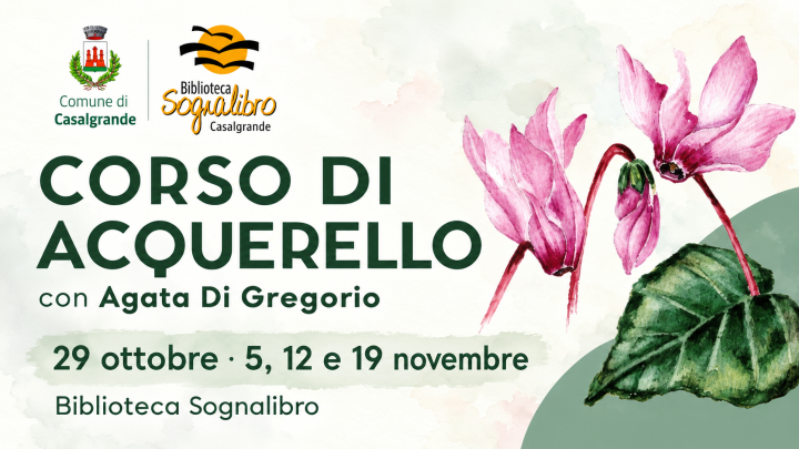 Corso di acquerello con Agata Di Gregorio – 3° incontro, Casalgrande, 12 Novembre 2026