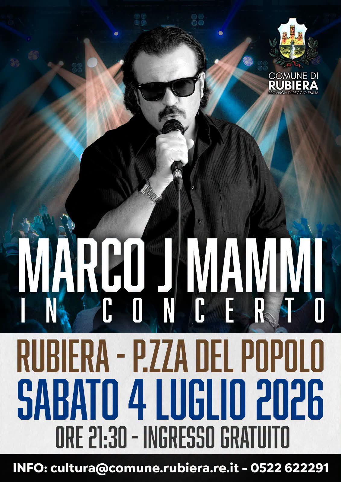 Marco J Mammi in concerto – Rubiera, Piazza del Popolo, 4 Luglio 2026