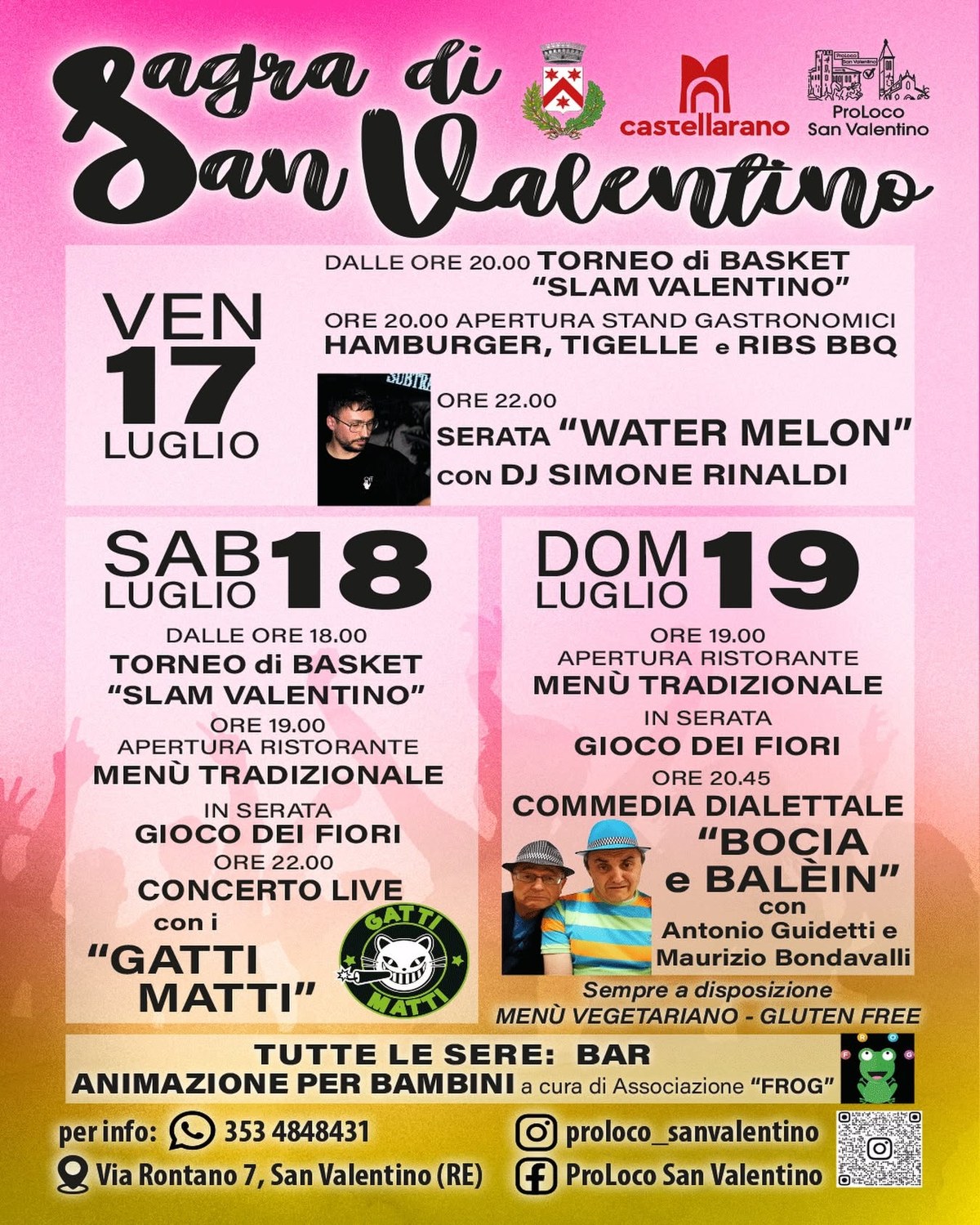 Sagra di San Valentino – 17, 18 e 19 Luglio 2026, San Valentino (Castellarano)