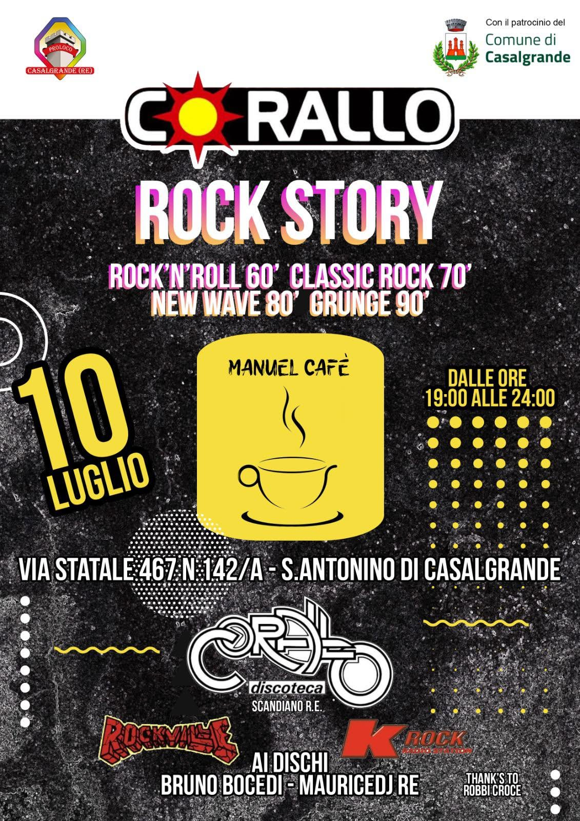 Corallo – Rock Story al Manuel Cafè, Sant'Antonino di Casalgrande, 10 Luglio 2026