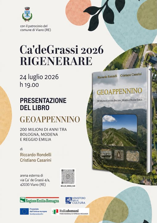Ca'deGrassi 2026 "Rigenerare" – Presentazione del libro "Geoappennino", Viano, 24 Luglio 2026