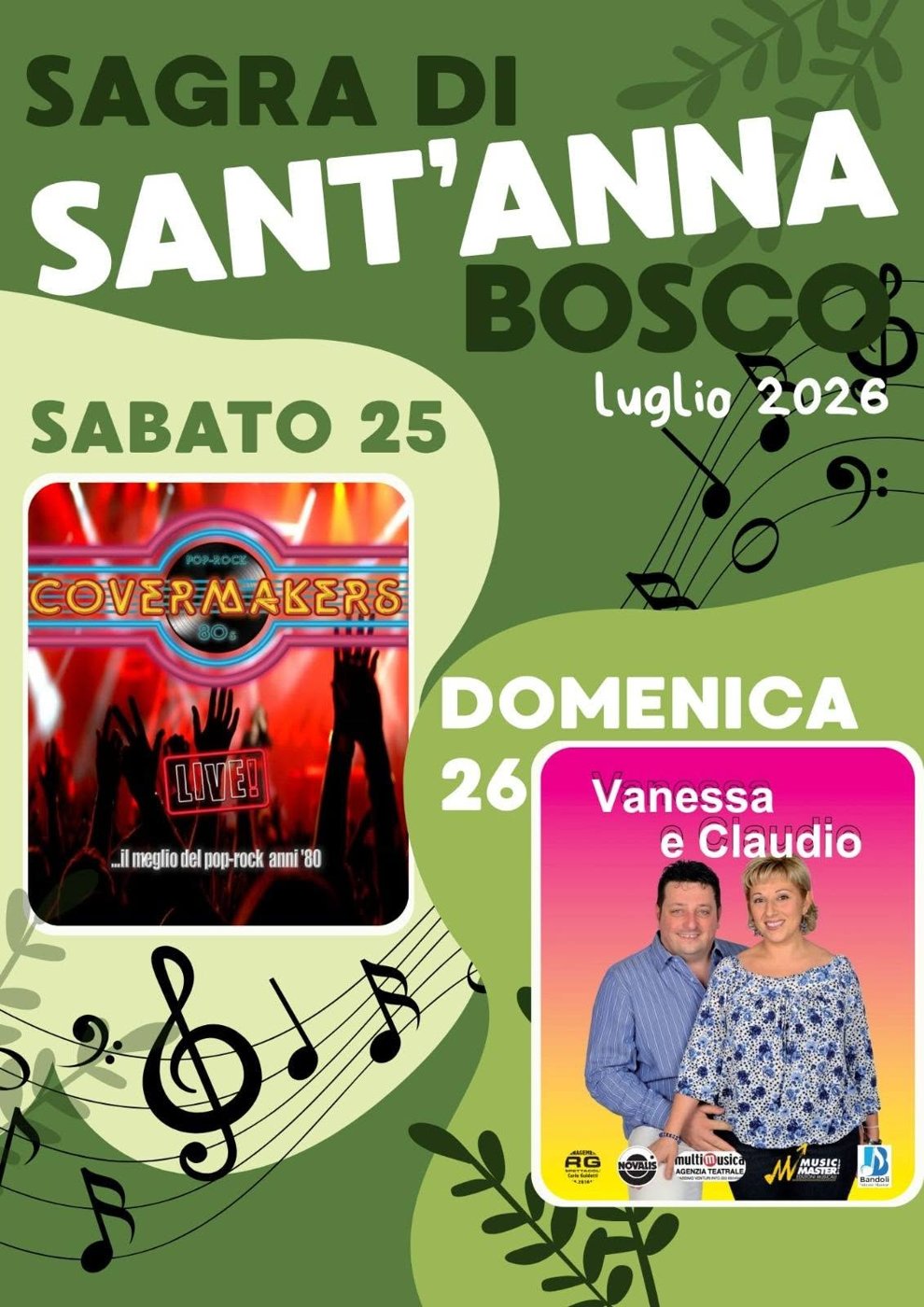 Sagra di Sant'Anna a Bosco – Ricerca storica e Covermakers anni '80, Scandiano, 25 Luglio 2026