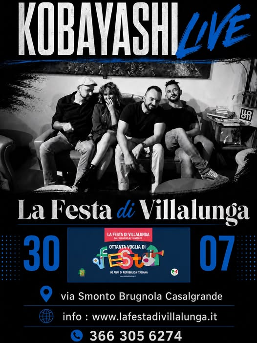 Kobayashi funk band all'Arena Riserva Rossa – La Festa di Villalunga, Casalgrande, 30 Luglio 2026