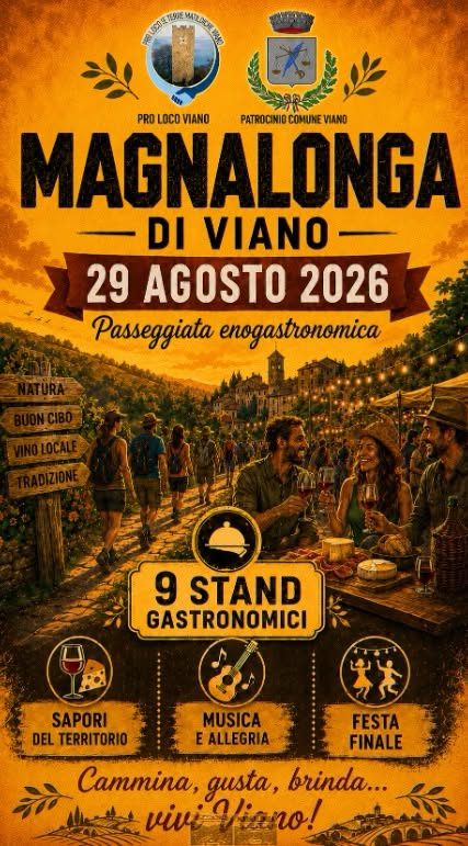 Magnalonga di Viano – Passeggiata enogastronomica, 29 Agosto 2026