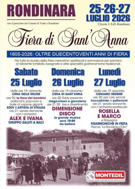 Fiera di Sant'Anna a Rondinara – 25, 26 e 27 Luglio 2026