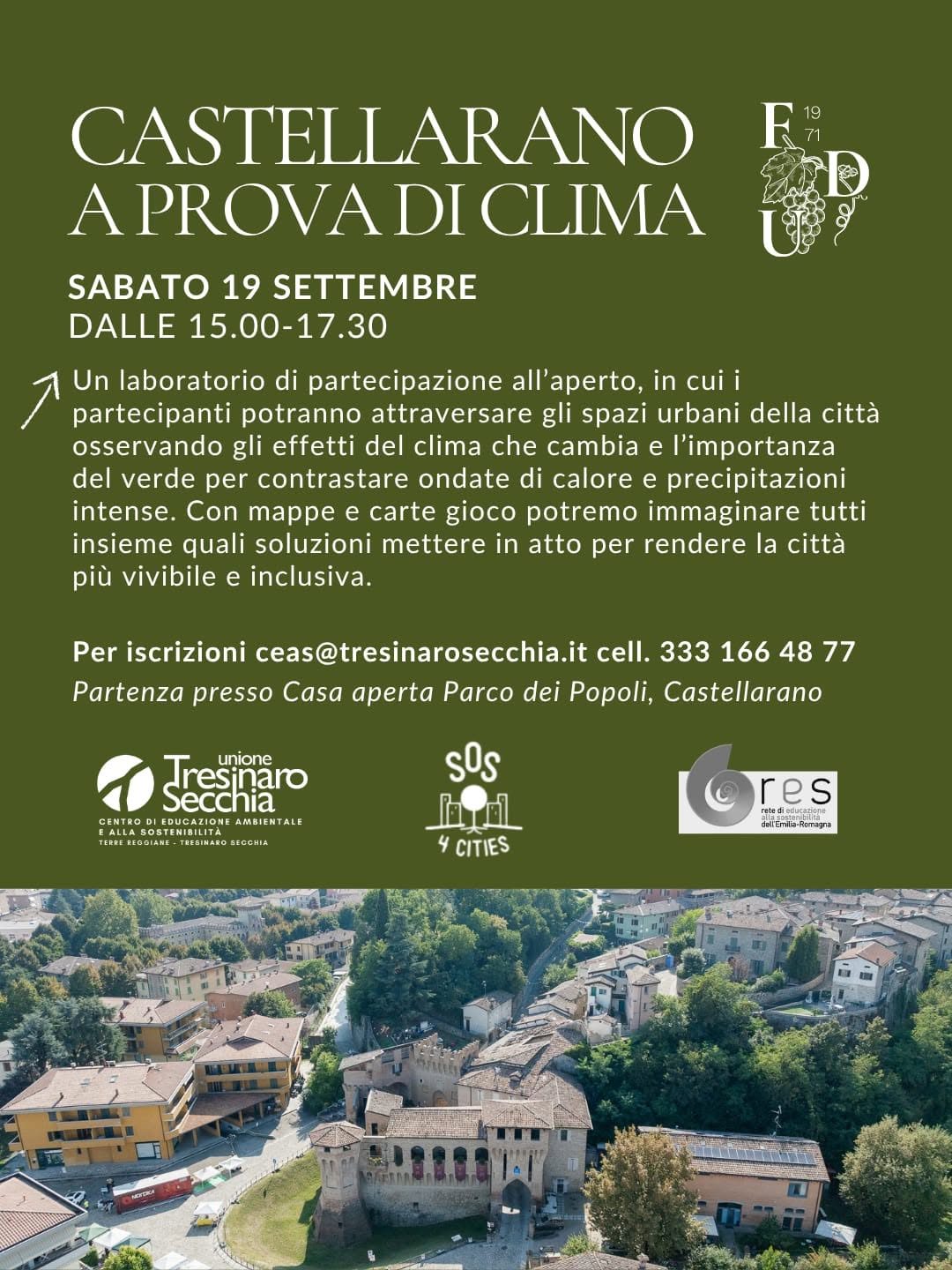 «Castellarano a prova di clima» – Laboratorio di partecipazione al Parco dei Popoli, 19 Settembre 2026