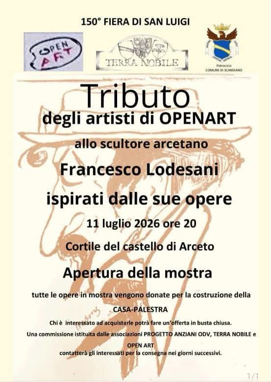 Tributo a Francesco Lodesani – Mostra degli artisti di Open Art, Arceto, 11 Luglio 2026