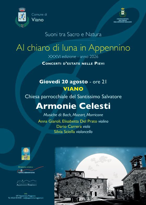 «Al chiaro di luna in Appennino» – Armonie Celesti, Viano, 20 Agosto 2026