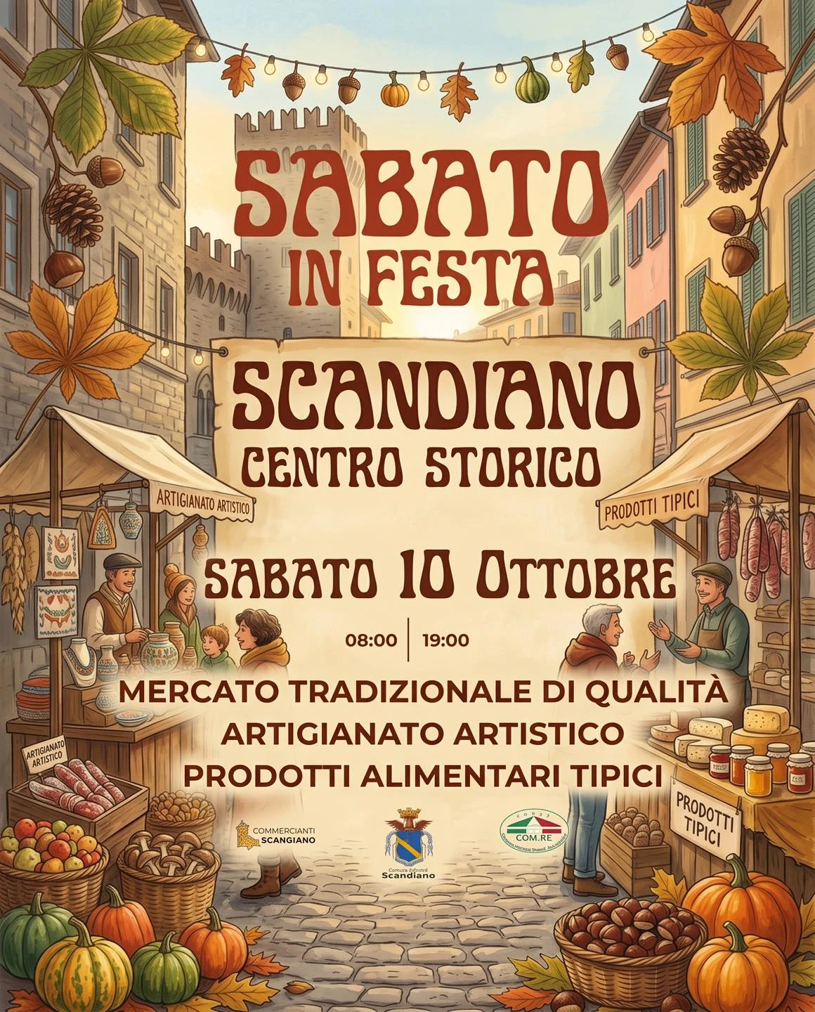 Mercato del secondo sabato a Scandiano – 10 Ottobre 2026