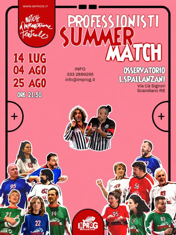 Professionisti Summer Match – Improvvisazione Teatrale IMPROG, 25 Agosto 2026 (chiusura)