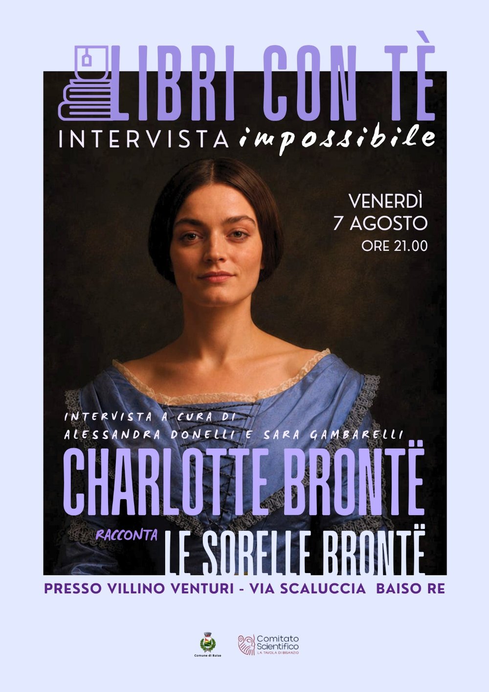«Libri con Tè» – Intervista impossibile a Charlotte Brontë, Baiso, 7 Agosto 2026