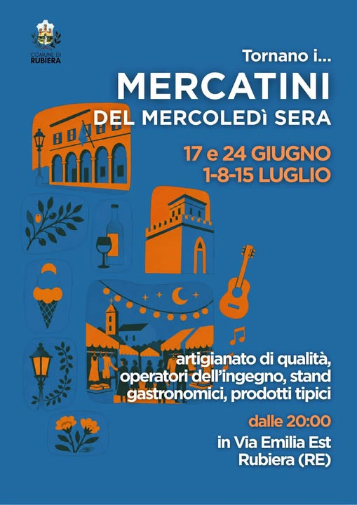 Mercatini del Mercoledì Sera – Via Emilia Est, Rubiera, 15 Luglio 2026