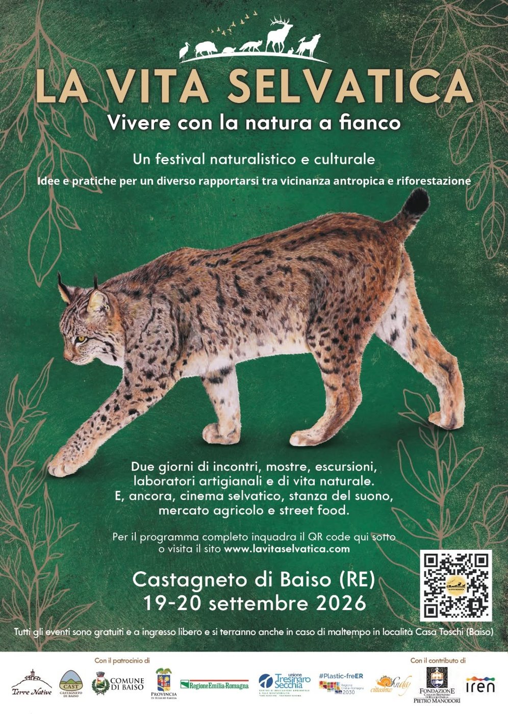 «La Vita Selvatica – Vivere con la natura a fianco» – Festival naturalistico e culturale, Castagneto di Baiso, 19-20 Settembre 2026